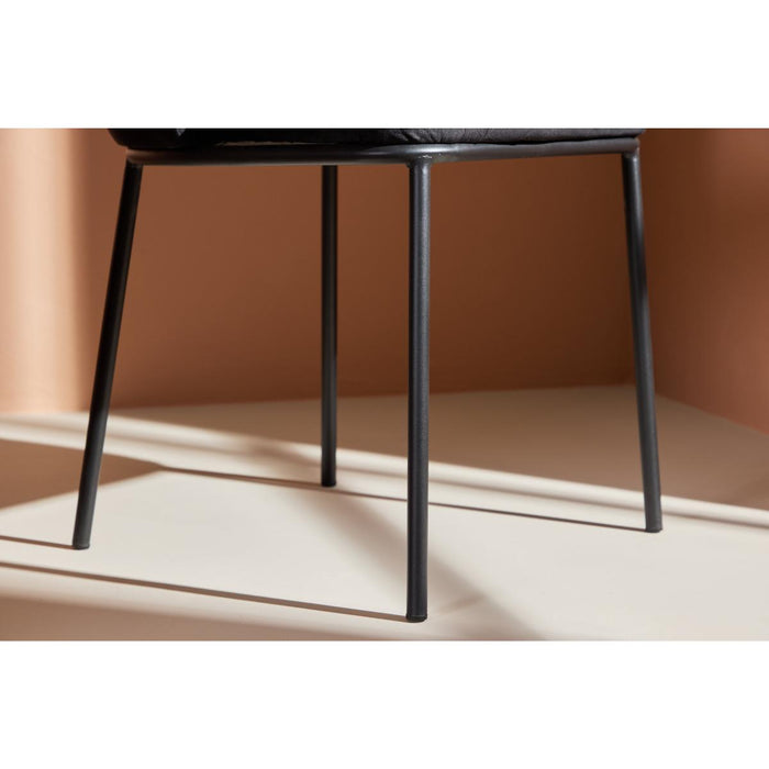 Svea - Lino eetkamerstoel - velvet - zwart