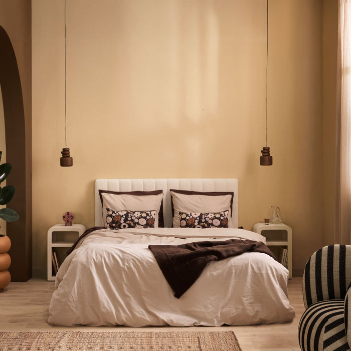 by fonQ Leon Boxspring met Relaxfunctie 160 x 200 cm - Bouclé / Ivoor