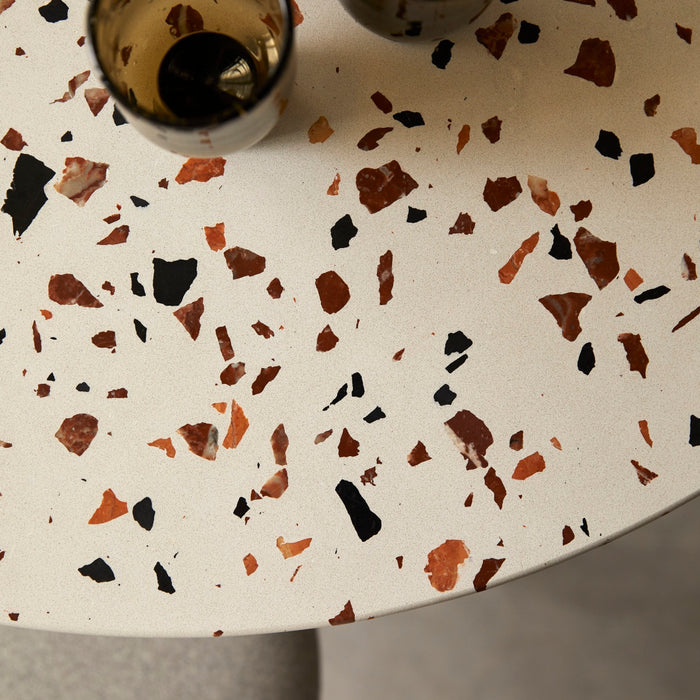 Tikamoon - Ronde tafel van premium terrazzo en massief acaciahout 90 …
