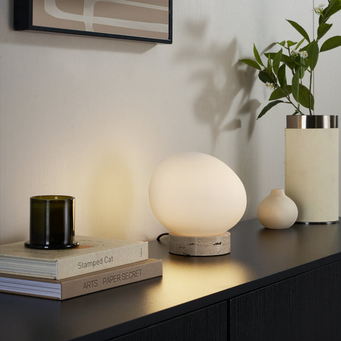 QAZQA Japandi tafellamp beige met opaal glas - Sally