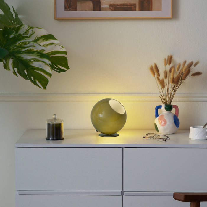 QAZQA Retro tafellamp groen met glas - Mabel