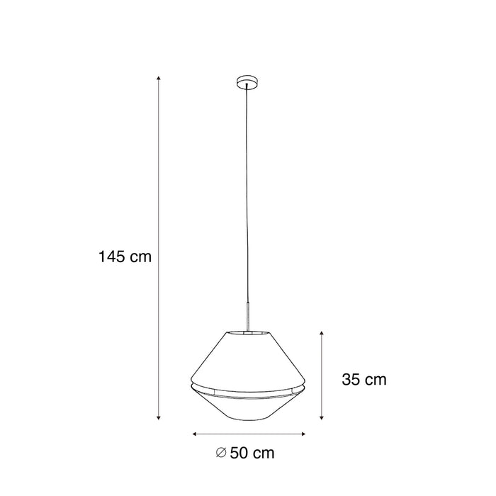 QAZQA Hanglamp zwart met dubbele velours lampenkap groen met gouden