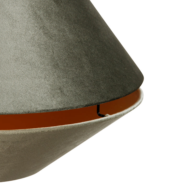 QAZQA Hanglamp zwart met dubbele velours lampenkap groen met gouden