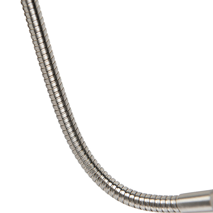 QAZQA Wandlamp staal met ovale velours kap zwart 25cm - Brescia Combi