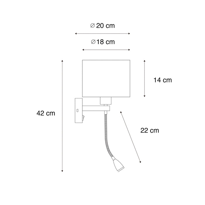 QAZQA Wandlamp brons met velours lampenkap blad dessin met gouden