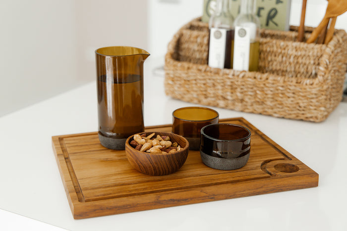 Originalhome Glas van upcyclede bierfles Bruin - S3