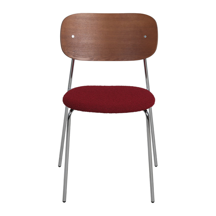 by fonQ Isel Eetkamerstoel - Rood / Chroom