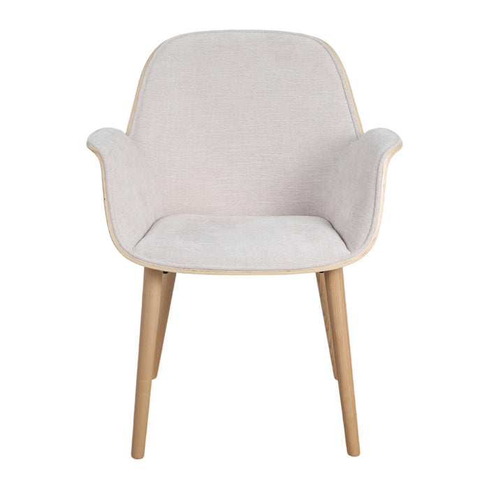 by fonQ Vinta Eetkamerstoel - Lichtgrijs / Naturel