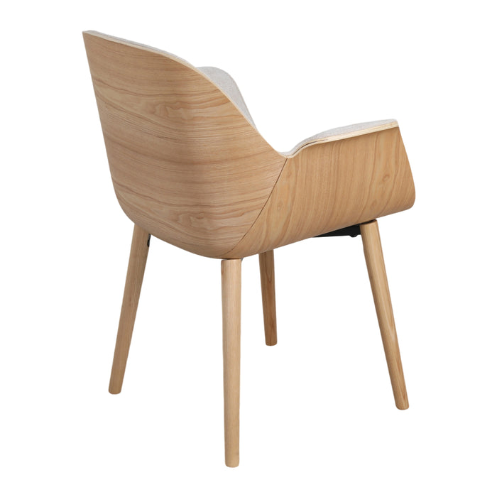 by fonQ Vinta Eetkamerstoel - Lichtgrijs / Naturel