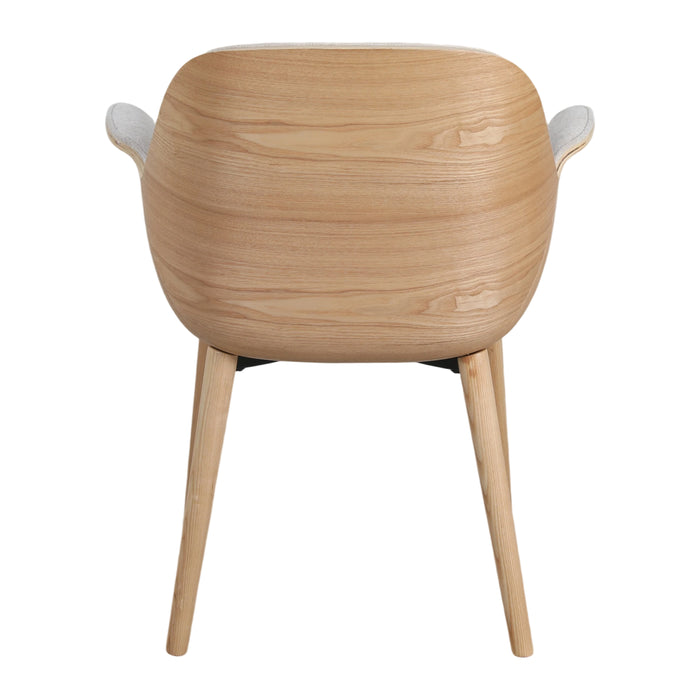 by fonQ Vinta Eetkamerstoel - Lichtgrijs / Naturel