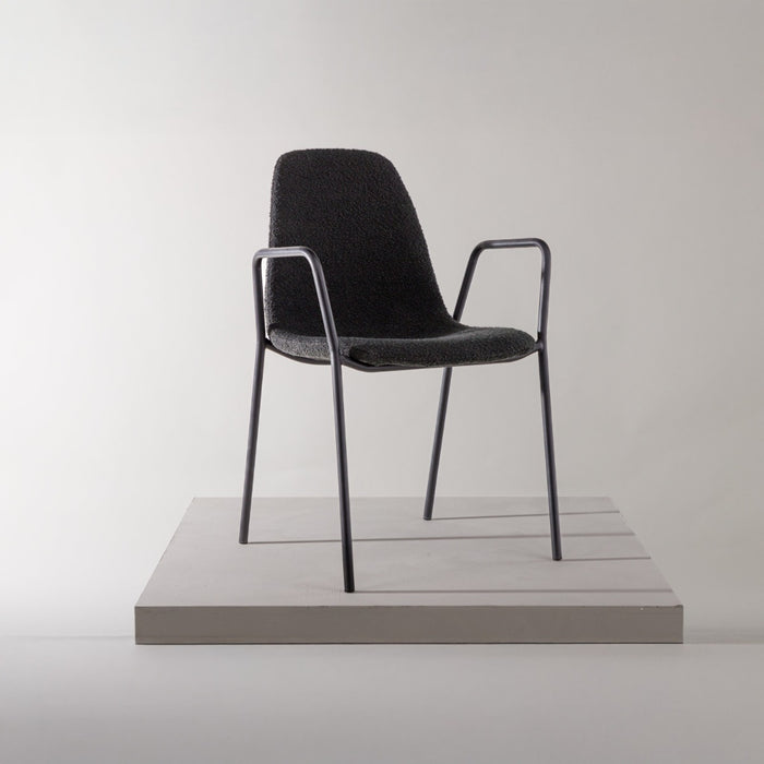 Fjôrd - Eetkamerstoel Zwart Stof - Klädesholmen - Set van 2