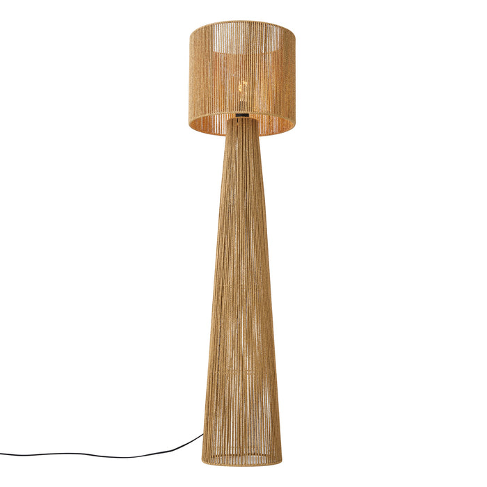 QAZQA Japandi vloerlamp naturel met kap - Dart