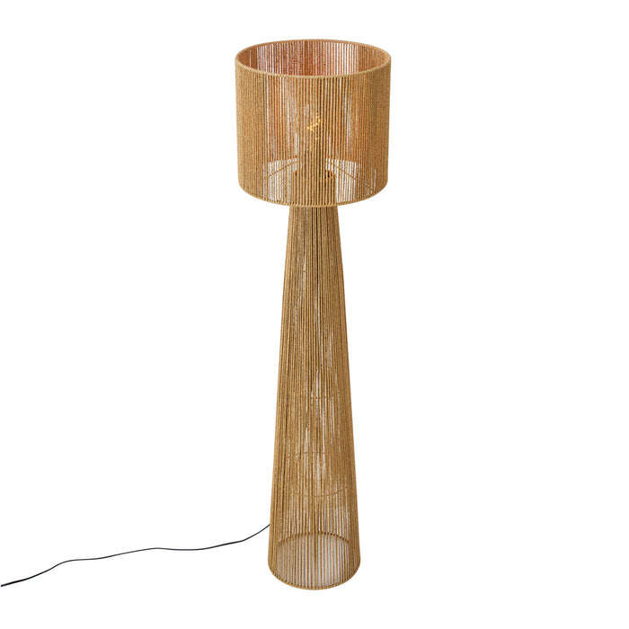 QAZQA Japandi vloerlamp naturel met kap - Dart