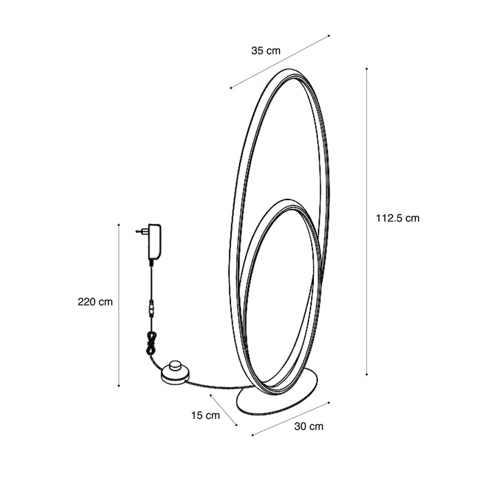 QAZQA Design vloerlamp beige incl. LED 3-staps dimbaar - Boomerang