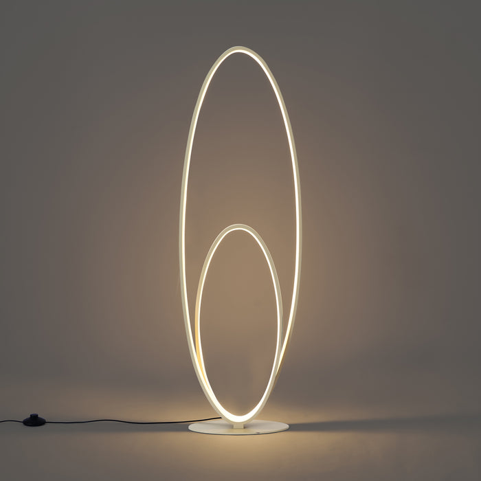 QAZQA Design vloerlamp beige incl. LED 3-staps dimbaar - Boomerang