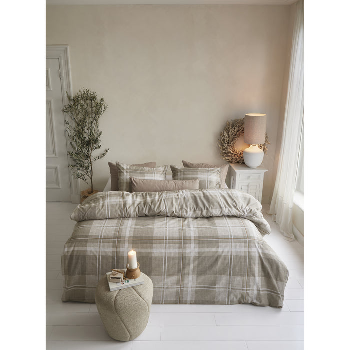 Rivièra Maison Tartan Check Dekbedovertrek 140 x 200/220 cm - Zand