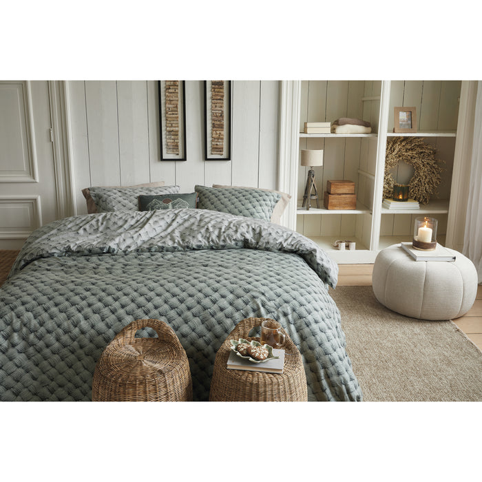 Rivièra Maison Woven Wool Dekbedovertrek 140 x 200/220 cm - Groen