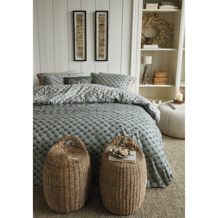 Rivièra Maison Woven Wool Dekbedovertrek 140 x 200/220 cm - Groen