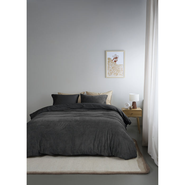 Ambiante Plush Dekbedovertrek 140 x 200/220 cm - Antraciet