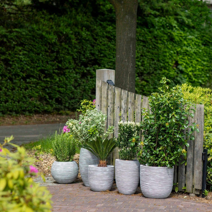 Capi Nature Rib Vaas elegant laag NL donkerbruin 36 x 47 cm