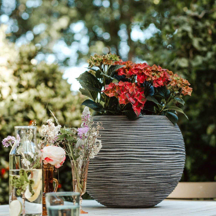 Capi Nature Rib Vaas bol NL donkerbruin 40 x 32 cm