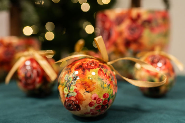 TS Collection - Kerstbal Rose rouge - Geschenkverpakking