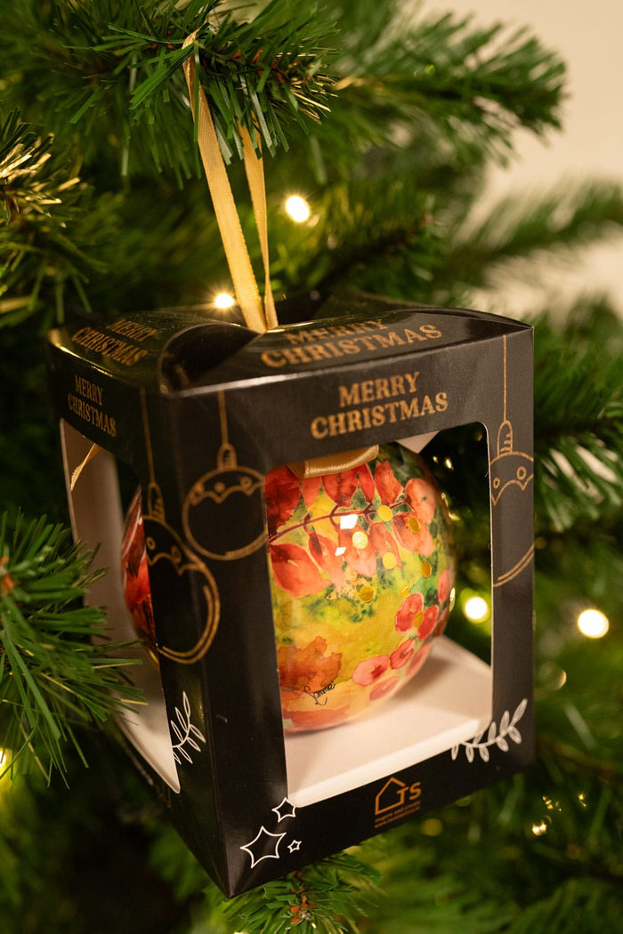 TS Collection - Kerstbal Rose rouge - Set van 3