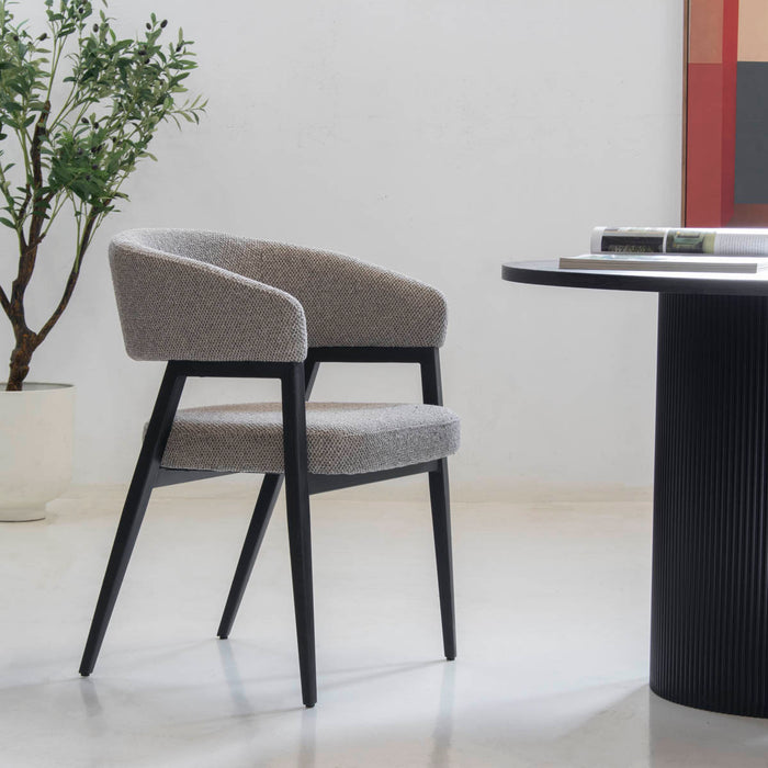 DÉJA Living - Eetkamerstoel Taupe|Zwart - Fureso - Set van 2