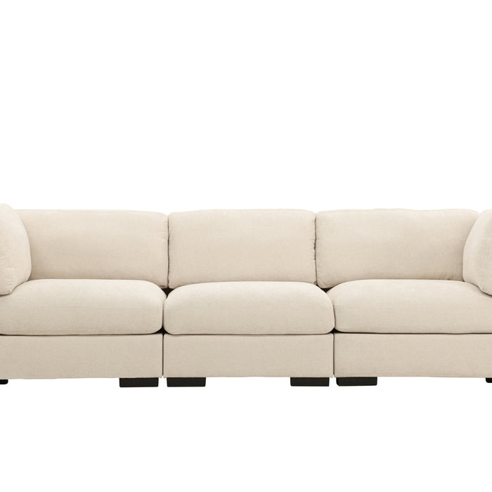 Fjôrd - 3-Zitsbank Beige Stof - 311x102x86cm - Salerno