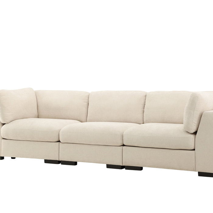 Fjôrd - 3-Zitsbank Beige Stof - 311x102x86cm - Salerno