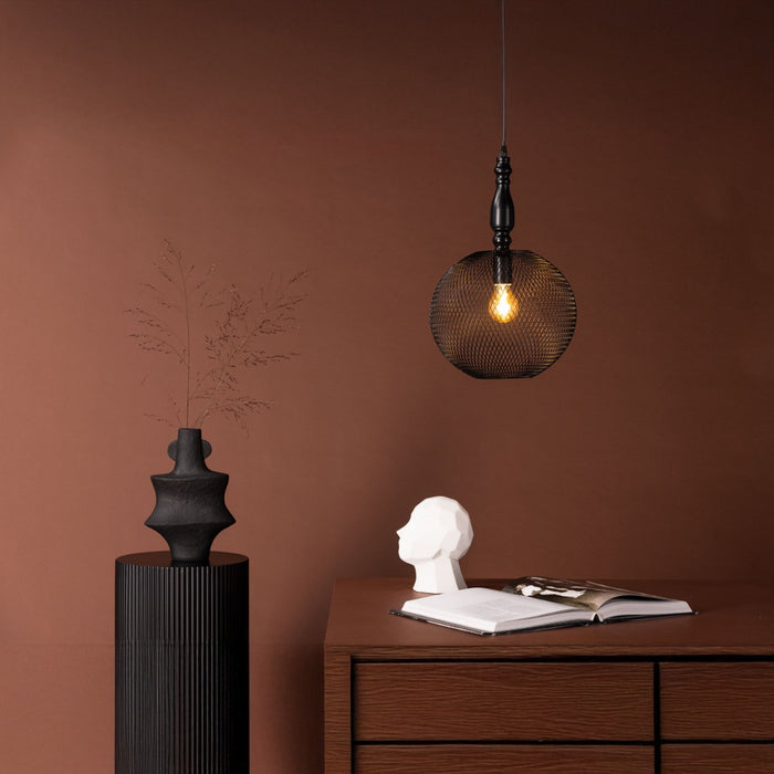 Fjôrd - Plafondlamp Zwart Metaal - 30x30x48cm - Valence