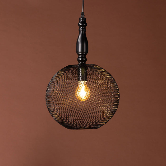 Fjôrd - Plafondlamp Zwart Metaal - 30x30x48cm - Valence