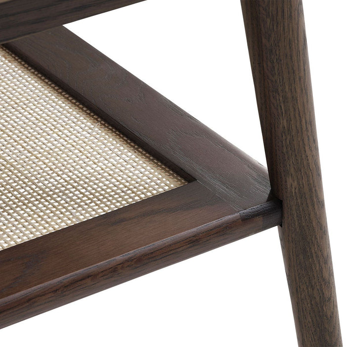 Olivine Boas Houten Salontafel met Rotan - Gerookt Eiken