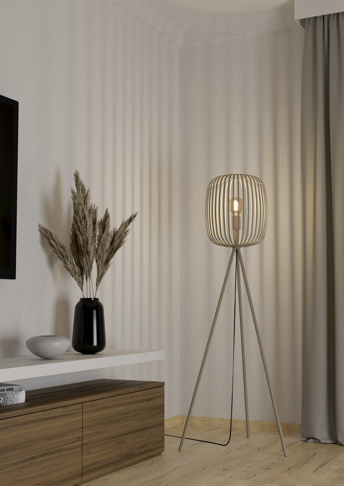 EGLO Romazzina Vloerlamp - E27 - 140,5 cm - Zandkleur