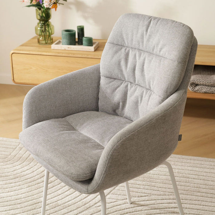 Nolon Nora-Mia Eetkamerstoel Grijs - met Armleuning - Wit