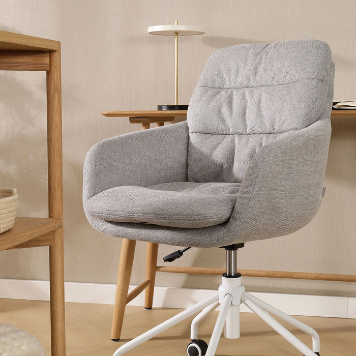 Nolon Nout-Mia Bureaustoel Grijs - met Armleuning - Wit