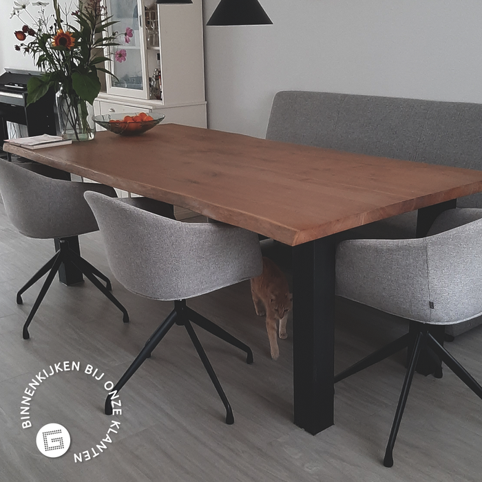 Nolon Nola-Otis Draaibare Eetkamerstoelen Set - Zacht Roze- Zwart