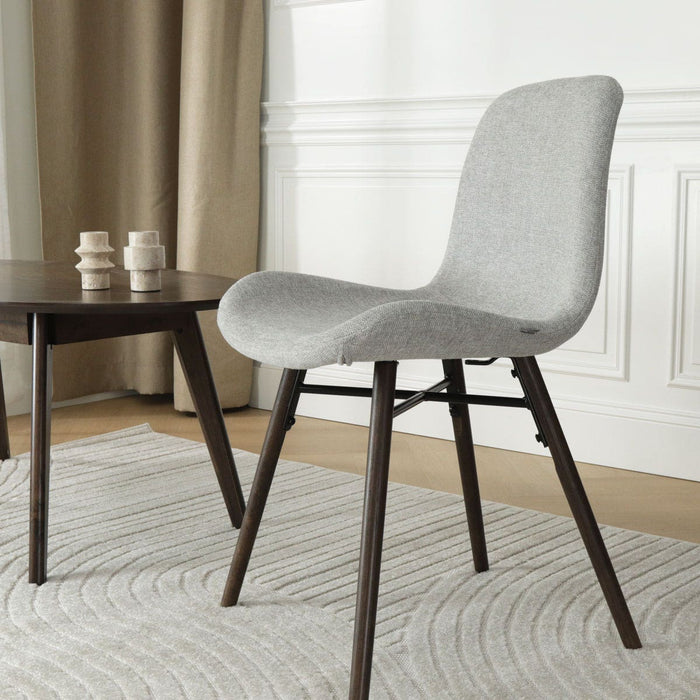 Nolon Nena-Fé Eetkamerstoel Lichtgrijs - Stof - Walnoot Poten