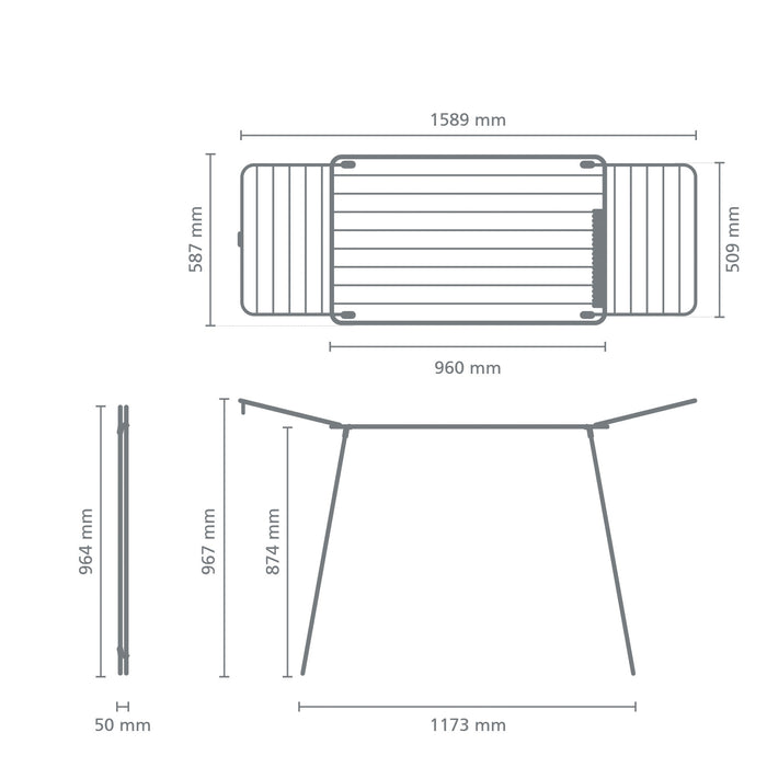 Brabantia HangOn Too Droogrek 18 m - Matt Black