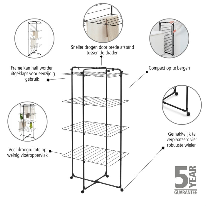 Brabantia HangOn Droogtoren 30 m - Matt Black