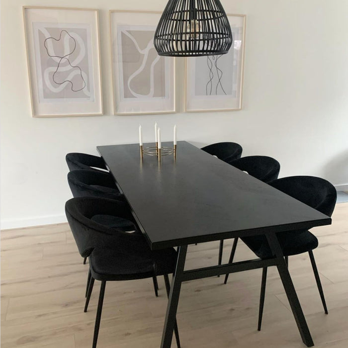 Kick eetkamerstoel Lenn Velvet - Zwart