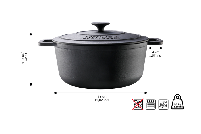 Skottsberg - Cast Iron - Braadpan - Gietijzer - Inductie -28 cm