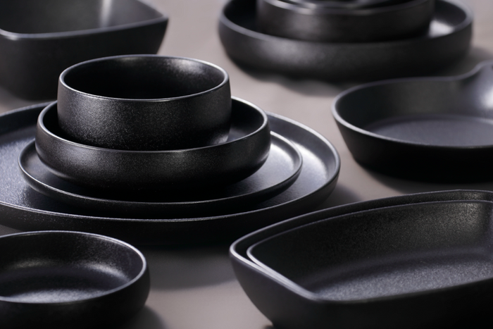 Maastricht Porselein - Universe - Bord - 2 stuks - ø 19 cm - Zwart