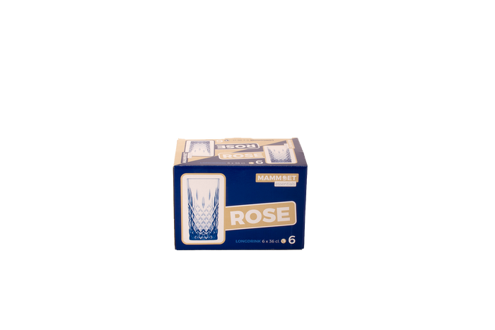 Mammoet - Rose - Longdrinkglas - 6 stuks - 36 cl - Transparant