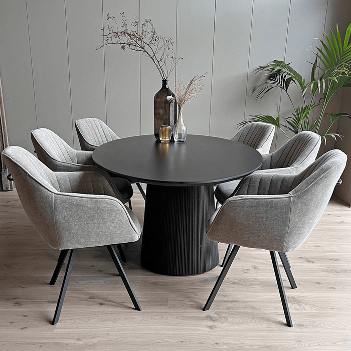 Old Inn - Eetkamertafel Rome ovaal 160cm Zwart