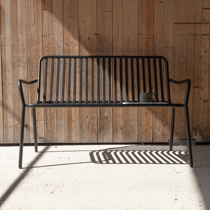 Fjôrd - Bankje Zwart Metaal - 130x64x85cm - Peking