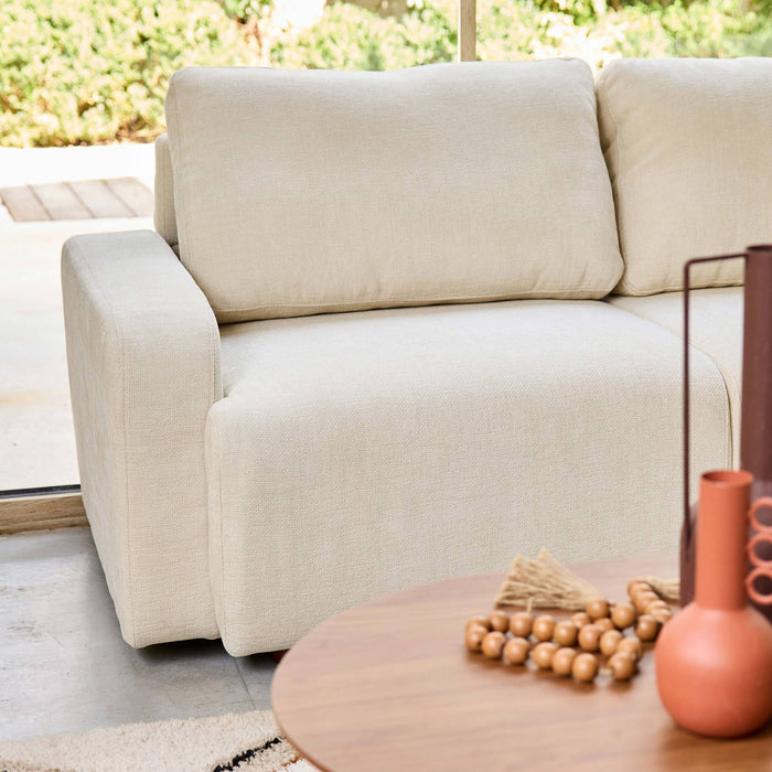 sweeek - Hoekbank rechts 3 zitplaatsen stof