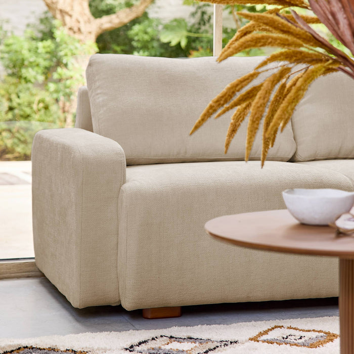 sweeek - Hoekbank rechts 3 zitplaatsen stof