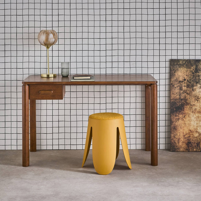 sweeek - Bureau van rubberhout en eikenfineer, 1 lade