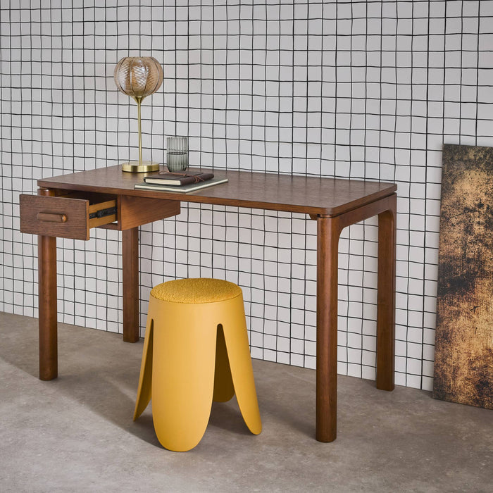 sweeek - Bureau van rubberhout en eikenfineer, 1 lade